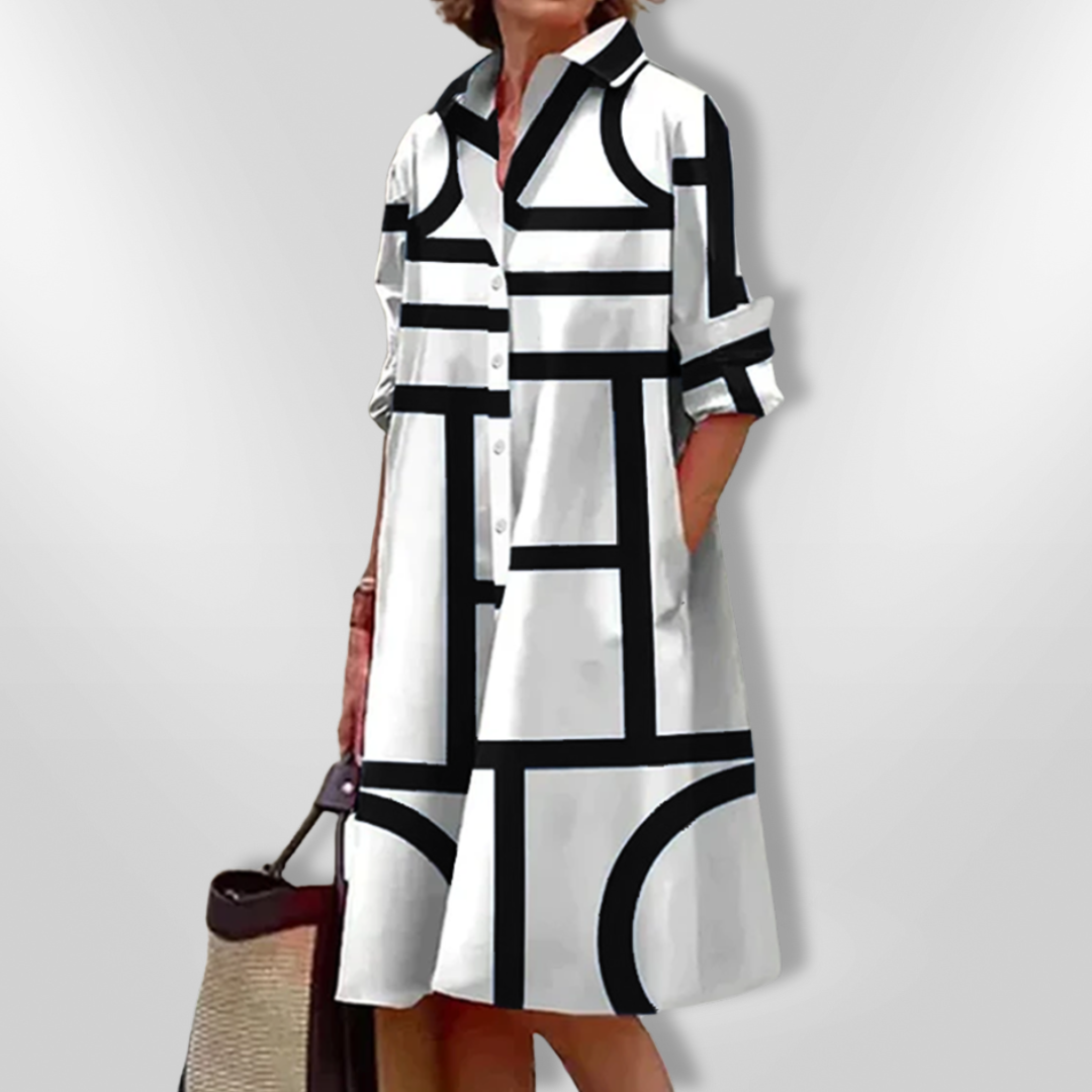 Bruria™ | Geometric Midi Dress