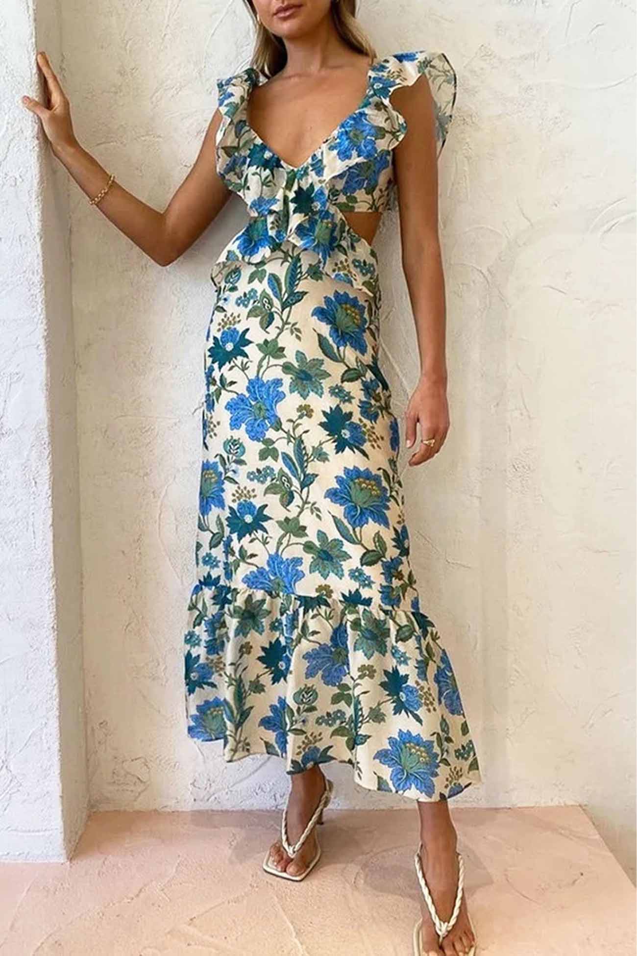 Yafit™ | Floral Ruffle Dress