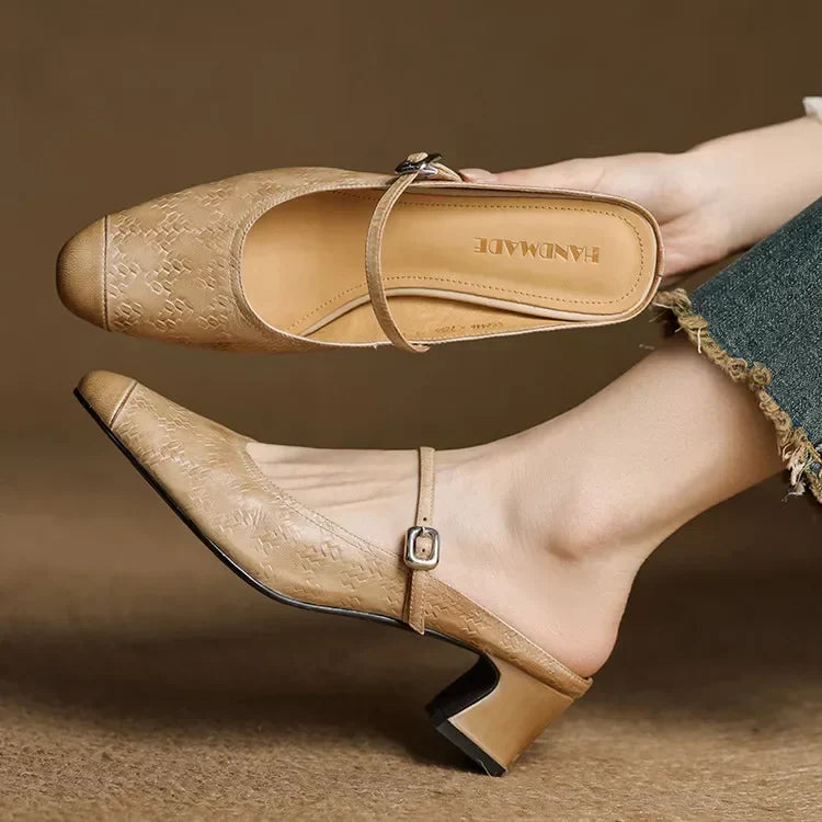 Becky Genuine Leather Mules