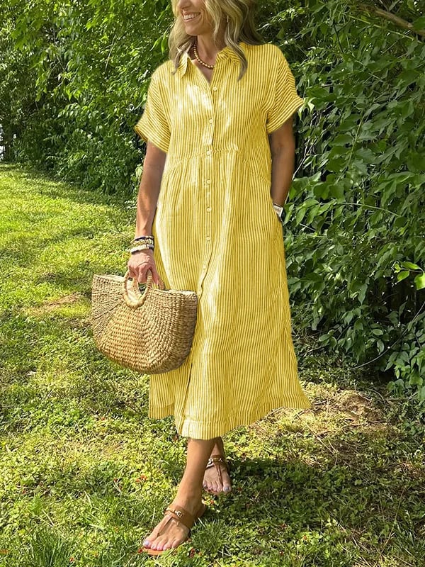 Ishka™ | Striped Shirt Dress