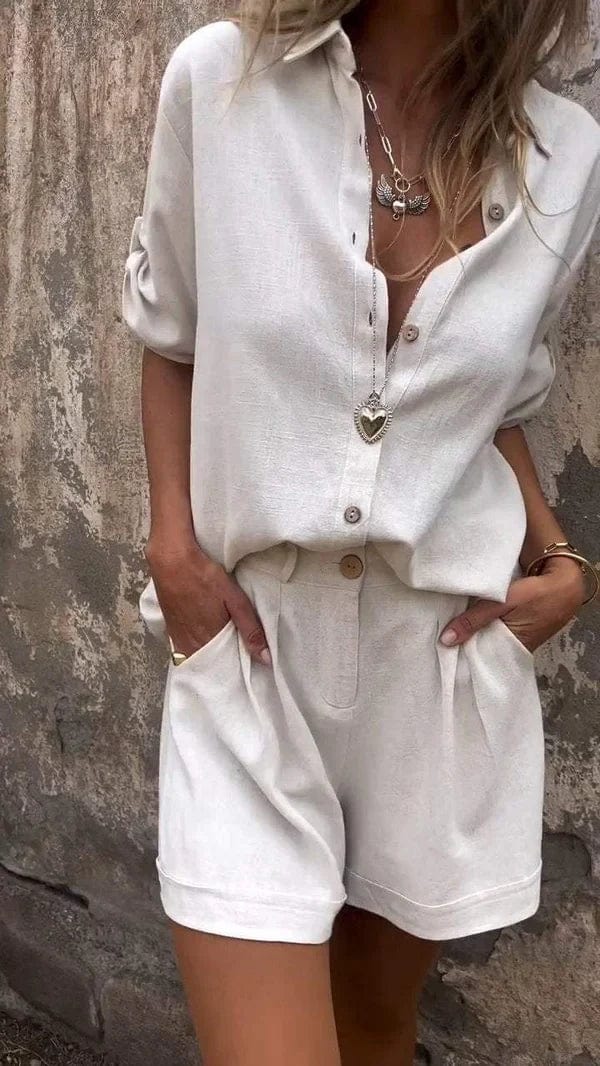 Melda - Breezy Buttoned Set