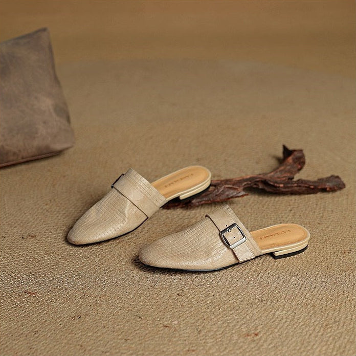 Cassie Genuine Leather Mules